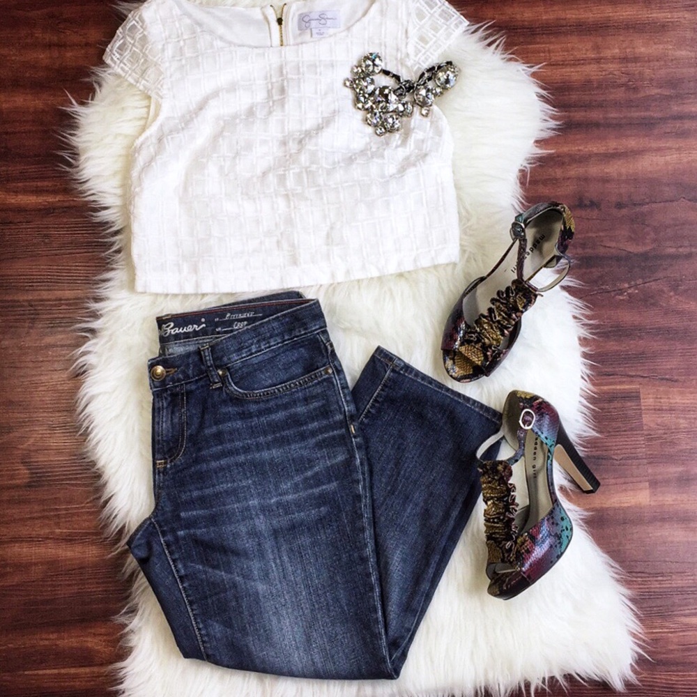  Eddie Bauer Boyfriend Crop Denim